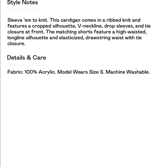 Tie knit cardigan and shorts set - Picture 5 of 5